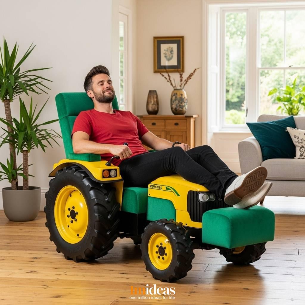 Tractor Shaped Recliners – Ride-On Rocker Recliner for Little Farmers